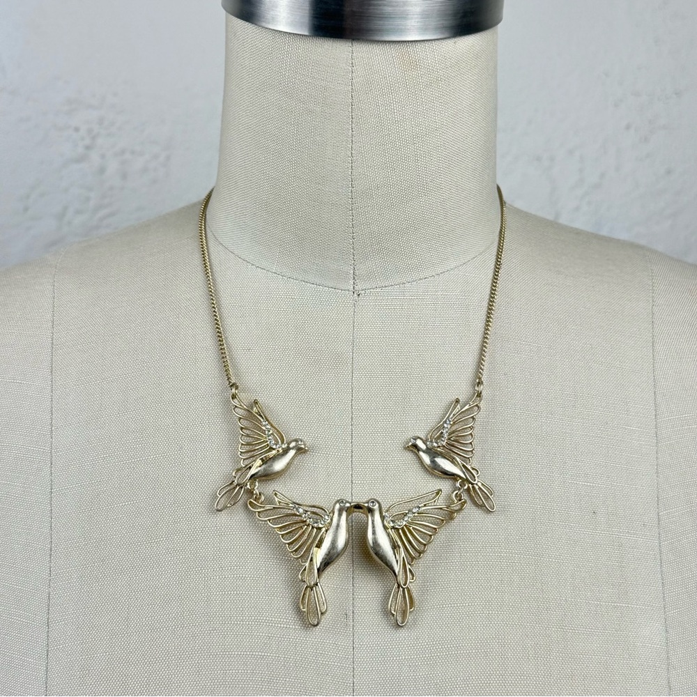 RELIC Brand Signed Birds Gold-tone Necklace